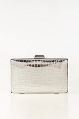 Metallic Crocodile Clutch