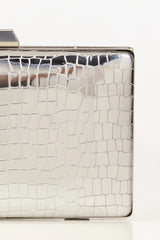 Metallic Crocodile Clutch