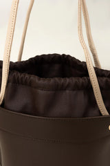 Contrast Drawstring Bucket Bag