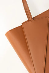Tan Structured Shoulder Bag